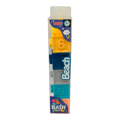 Set jucarii  pentru bebelusi si copii mici, cuburi si ratusca, 6pcs, 31×6.5×6.5cm, +3ani [1]