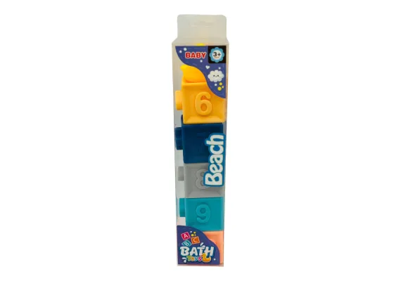 Bebelusi - Set jucarii  pentru bebelusi si copii mici, cuburi si ratusca, 6pcs, 31×6.5×6.5cm, +3ani