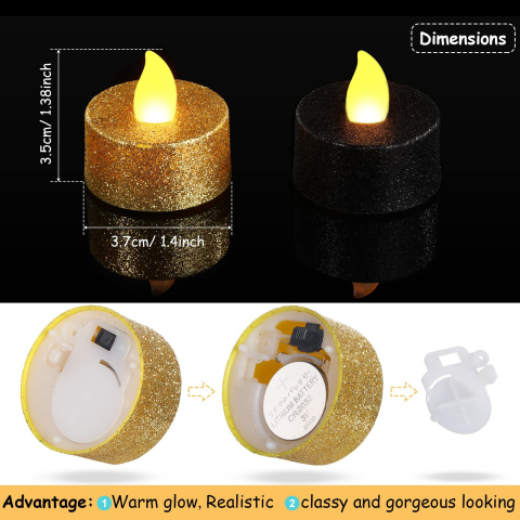 Lumanare,  1buc,  LED decorative tip pastilă 1buc Ø3.7 cm – efect flacără caldă [1]