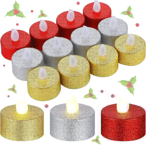 Decoratiuni luminoase de Craciun - Lumanare,  1buc,  LED decorative tip pastilă 1buc Ø3.7 cm – efect flacără caldă
