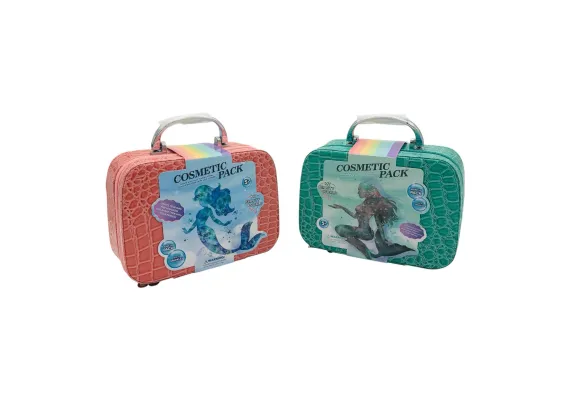 Jucarii, Copii & Bebe - Set Machiaj pentru Copii Cosmetic Pack, Trusa Cosmetice cu Accesorii, 3 Culori Disponibile, 19.5×14×7.5cm 