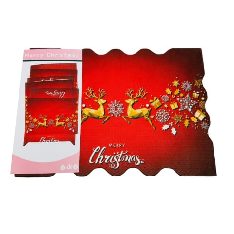 Articole pentru Craciun - Set naproane Craciun Merry Christmas cu reni aurii si cadouri – , 45x30 cm