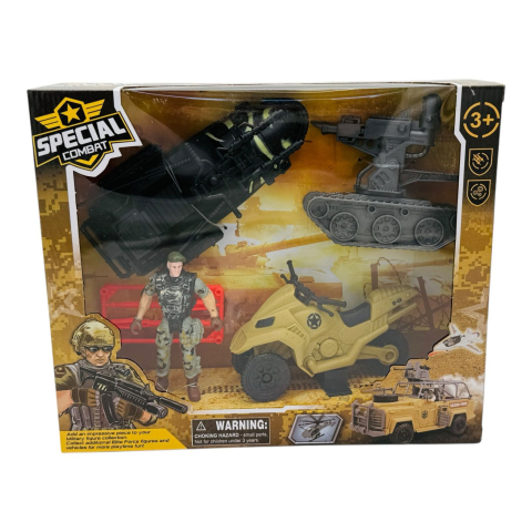 Set Special Combat - Tanc, Submarin, ATV si Figurina Soldat, 27×23×7cm  [2]