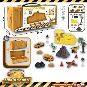 Set Tematic, Container Constructii Truck Series - Vehicule, Cladire si Accesorii Intr-o Cutie Tematica  [2]