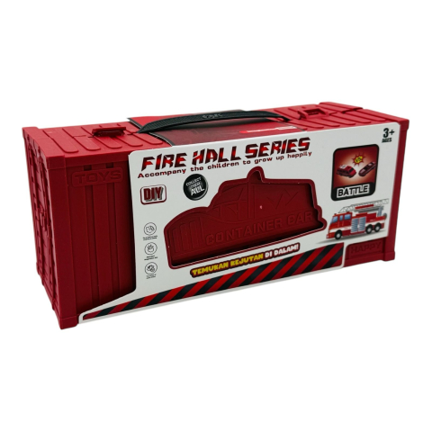 Set Tematic Container Pompieri Fire Hall Series - Vehicule, Cladire si Accesorii Intr-o Cutie Tematica, 33x19x8.5 cm  [3]