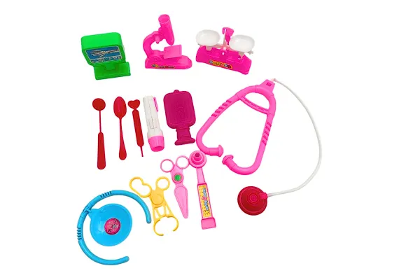 Jucarii de rol - Set trusa doctor pentru copii tip gentuta din plastic – 13 piese, jucarie educativa si interactiva, 