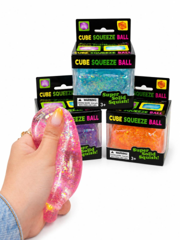 Squishy antistres cub cu sclipici 5cm, moale si elastic, culoare aleatorie [1]