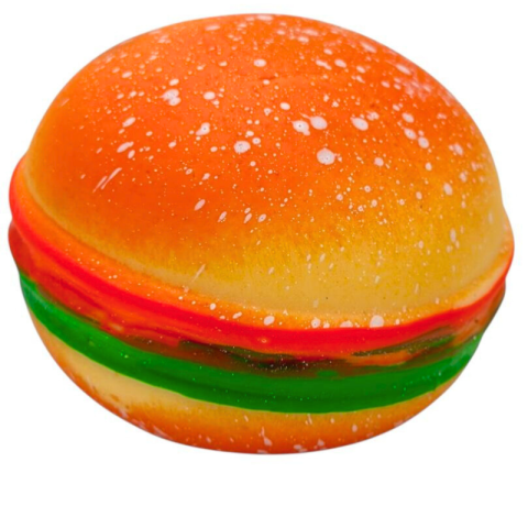 Squishy antistres in forma de burger 8x6 cm jucarie senzoriala moale cu design realist si revenire lenta,  [2]