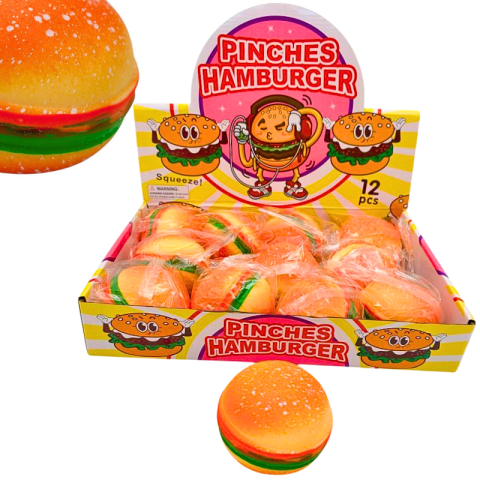 Squishy antistres in forma de burger 8x6 cm jucarie senzoriala moale cu design realist si revenire lenta,  [1]