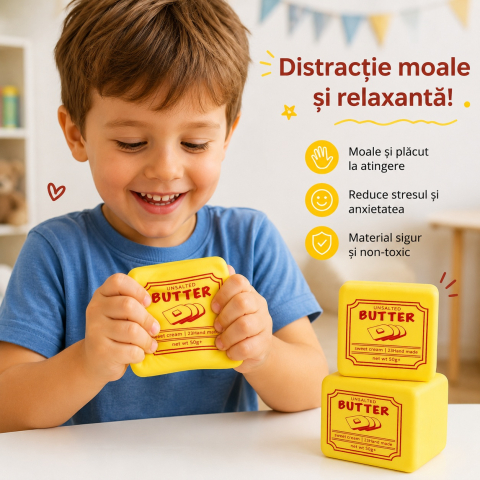 Squishy Butter Slow Rising 7x7 cm - Jucărie Antistres Moale și Relaxantă pentru Copii [2]