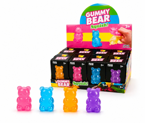 Jucarii antistres si senzoriale - Squishy Ursuleț Gummy Bear Antistres 8cm pentru Copii - Jucărie Moale și Elastică