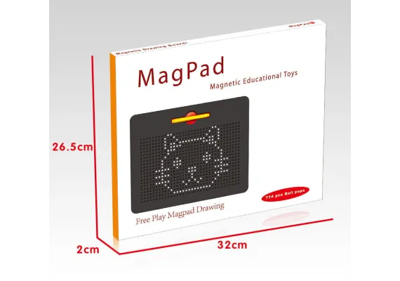 Jucarii, Copii & Bebe - Tabla magnetica pentru desen cu bilute metalice, 714 piese, 32×26.5×2cm, +3ani,  