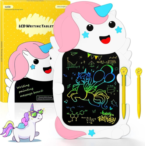 Tableta grafica pentru scris si desen, model unicorn, stergere automata, creion  si baterie incluse, 30×18.5cm, +3ani,   [1]