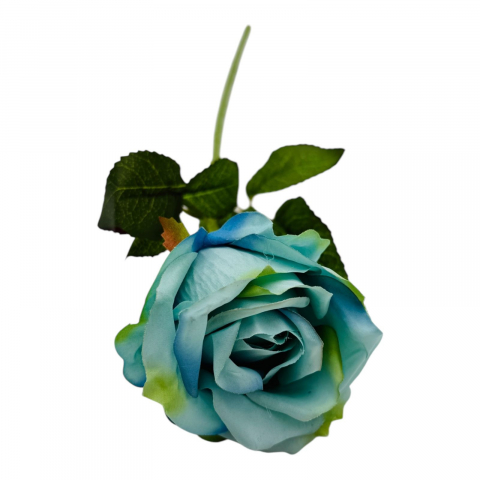 Idei de cadouri - Trandafir Artificial elegant, 51cm, calitate superioara, albastru azur
