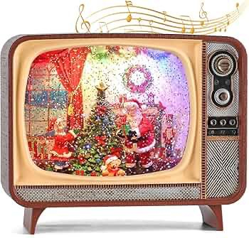 Articole pentru Craciun - TV luminos muzical de Crăciun LED cu efecte de zăpadă și melodii