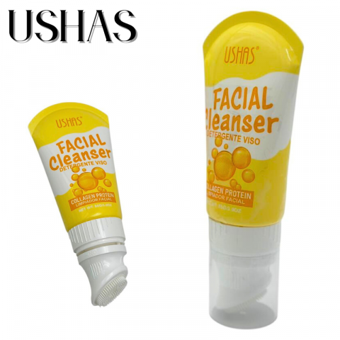 Ushas Gel Curatare Fata cu Colagen 85g – Cleanser cu Proteina de Colagen pentru Ten Ferm, BaoBao [1]