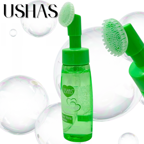 Ingrijire Fata si Corp - Ushas Spuma de Curatare Fata cu Aloe Vera Bubble 240g – Cleanser pentru Masaj Facial, BaoBao