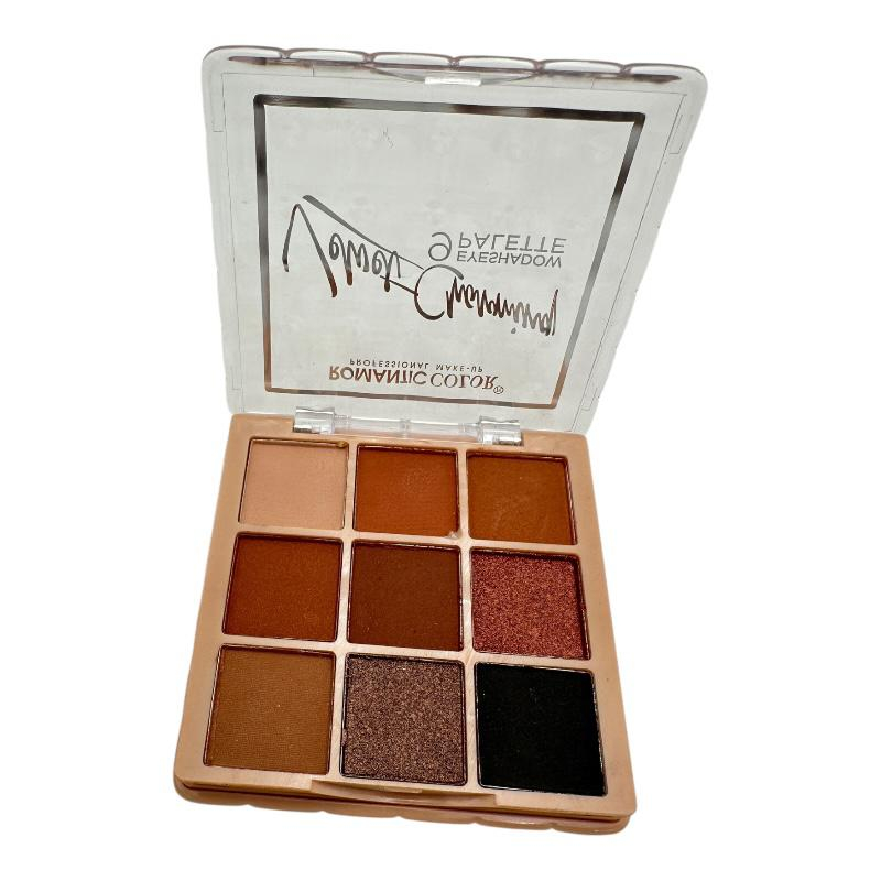 Paleta machiaj Romantic Color B3 - 9 farduri ochi, 7.5cm, 10.4g, culori mate si stralucitoare, BaoBao