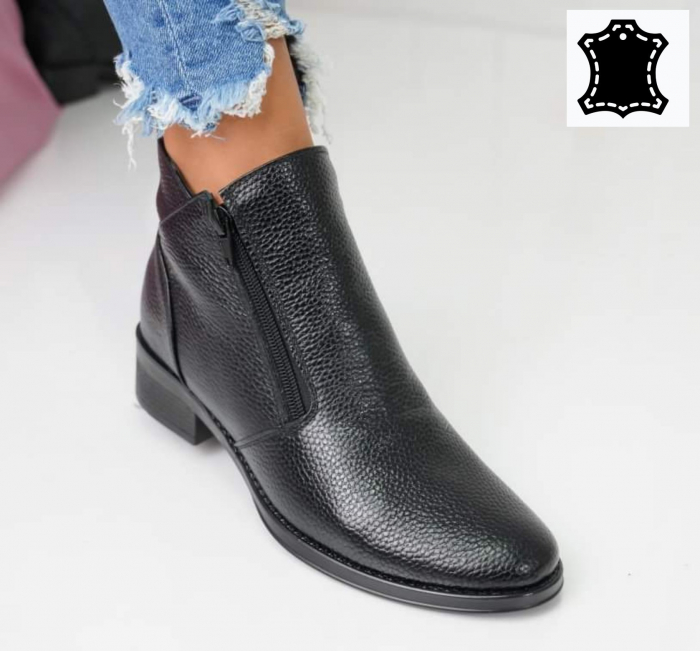 Botine  piele Ina  fermoar dublu [2]