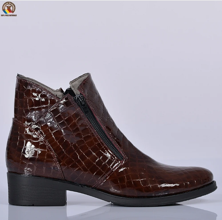 Botine  piele Ina  fermoar dublu [7]