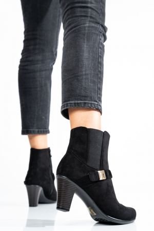 Botine Black Suede cu toc [1]