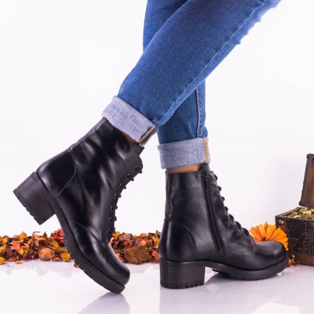 Botine si Ghete Dama - Ghete piele Ina siret+fermoar