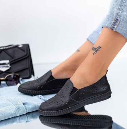 Sport - Espadrile perforate Dia Alb /Negru