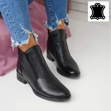 Botine si Ghete Dama - Botine  piele Ina  fermoar dublu