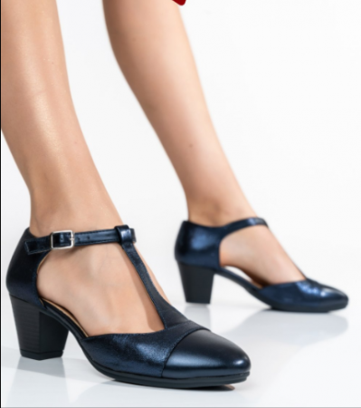 Pantofi Eleganti - Pantofi bleu metalic