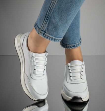 Pantofi casual piele  Angel Blue alb [1]