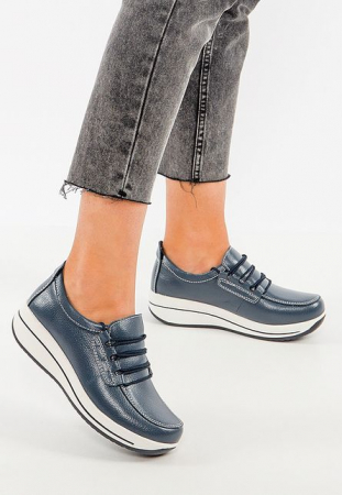 Pantofi casual piele  Angel Blue siret [1]