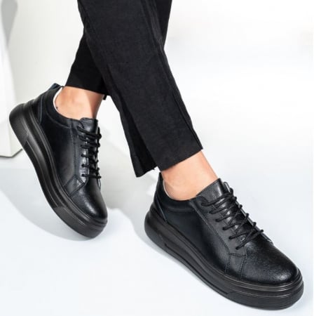 Casual + Balerini - Pantofi casual piele  Angel Blue negru