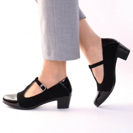 Pantofi Eleganti - Pantofi cu toc Black Suede