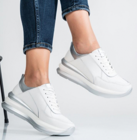 Sport - Pantofi casual piele alb Angel B