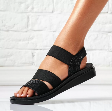 Sandale - Sandale talpa joasa Elasto negru