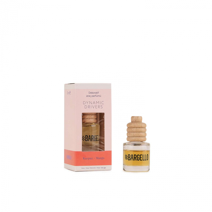 Odorizant auto Bargello mango și pepene roșu 8 ml montat pe grila de ventilație [1]