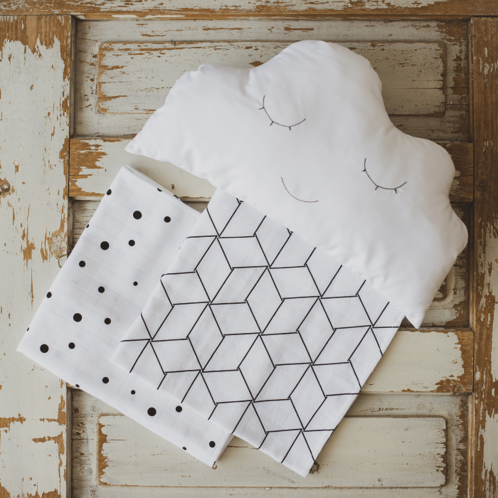 Set cadou - Muselina Alb-Negru [1]