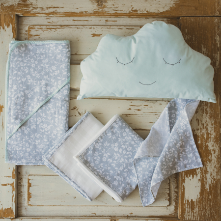 Prosoape - Set cadou - Muselina Gri Flori