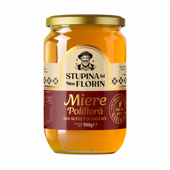 Miere naturală polifloră Stupina lui Nea Florin 900g [1]