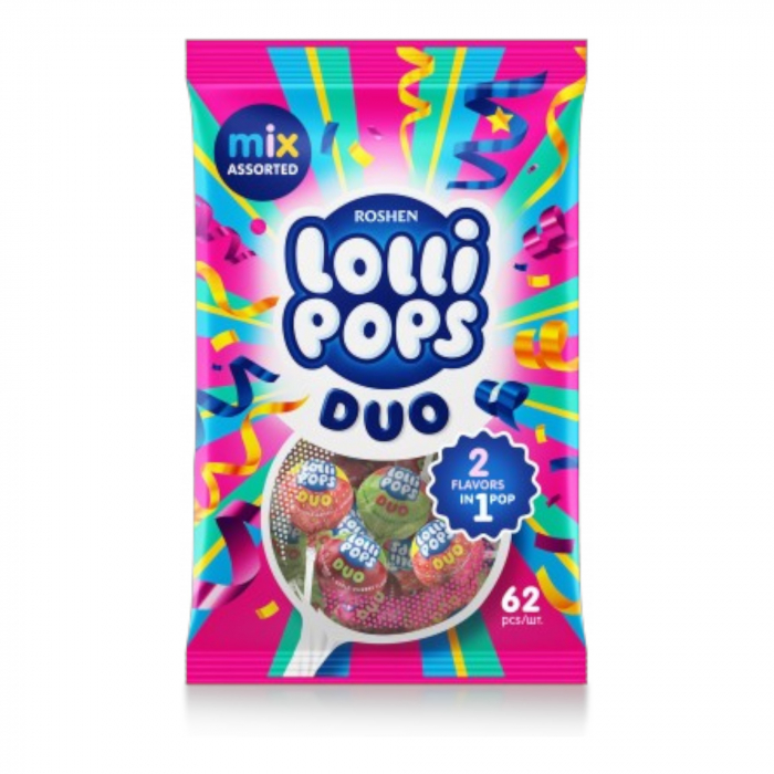 Acadele cu gumă LOLLIPOPS GUM FRIUT MIX 0.92kg [1]