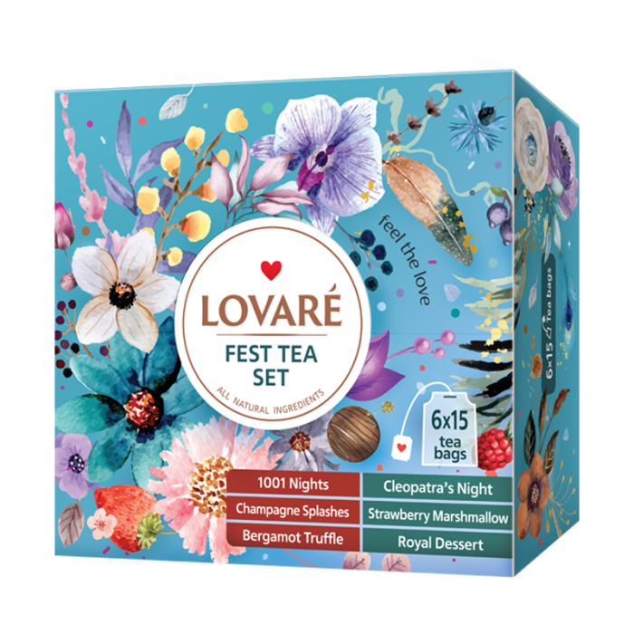 Ceai Lovare Set cadou Fest Tea Set 90 plicuri (6 arome x 15 plicuri) [1]