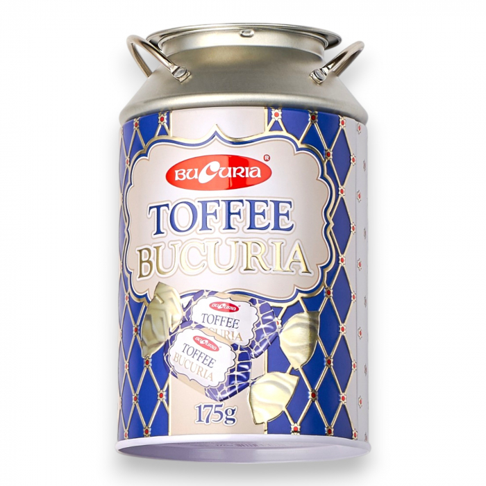 Cutie Metalică (Pușculiță) cu Bomboane Toffee Bucuria - 175 g [1]
