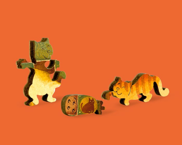Puzzle din lemn Happy cats, 50 piese [2]