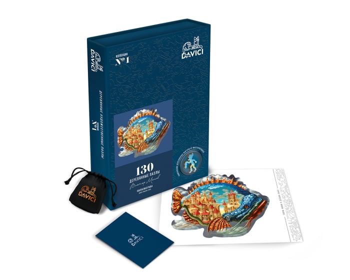 Puzzle din lemn Inhabited Fish, 130 piese [1]
