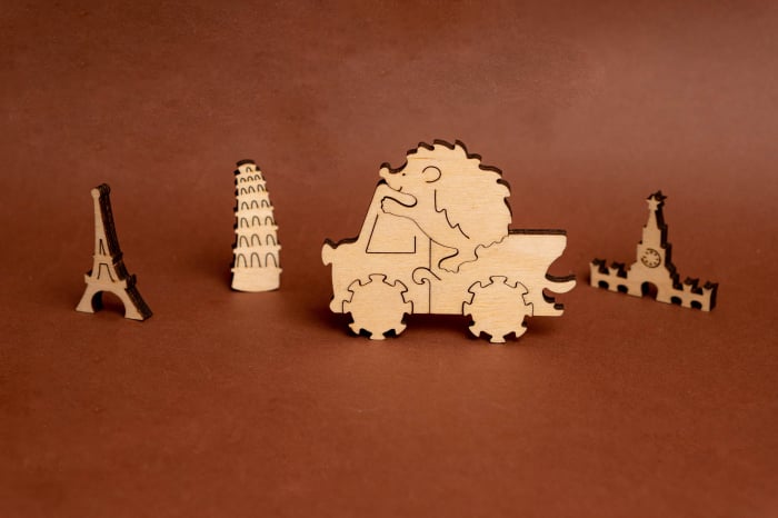 Puzzle din lemn Travelling Hedgehogs [8]