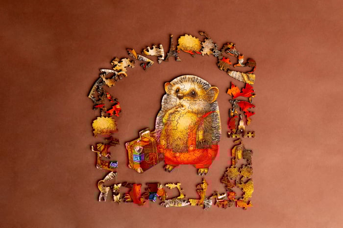 Puzzle din lemn Travelling Hedgehogs [3]