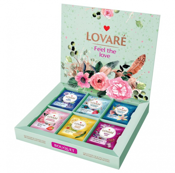 Set cadou ceai "Lovare Bouquet"  - ceai in asortiment 30 pliculete, 6 arome a cate 5 [2]