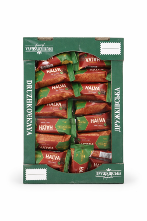 % Promotii % - Halva din semințe de floarea-soarelui cu cacao Druzhkivska, mini batoane 30 g, cutie 1.3 kg
