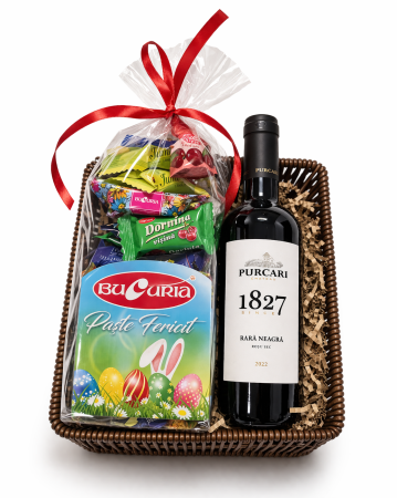 Cadouri de Paste - Pachet Cadou Paște Elegant – Vin Purcari + Dulciuri Fine Bucuria