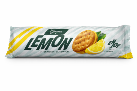 Biscuiti si Napolitane - Biscuiți sandwich Grona Lemon cu cremă de lămâie 195 gr